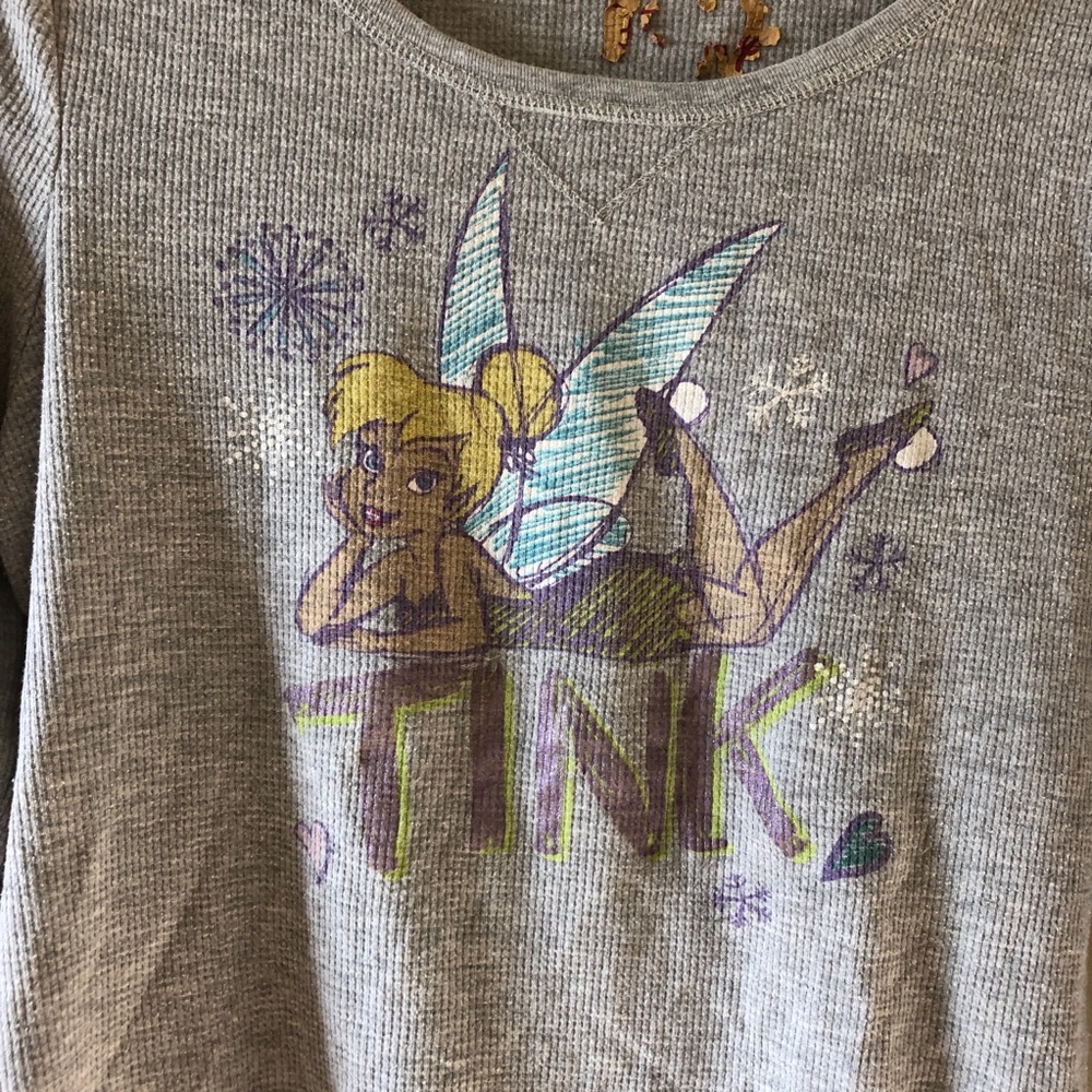 Grey thermal Tinkerbell top Sz L - Picture 2 of 4